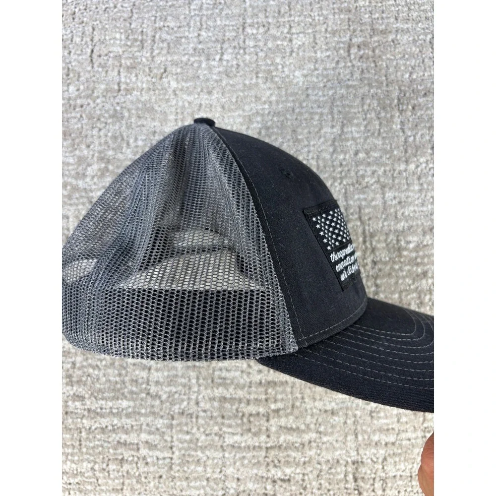 Fierce Headwear 901 Trucker Hat Pledge of Allegiance Flag Black Grey OSFM Mens